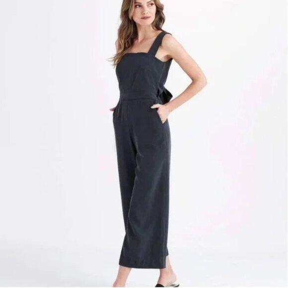 Vetta Apron Jumpsuit in Washed Black 8
